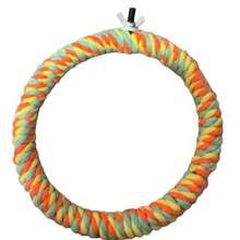 Columpio de anillo creativo para loro, juguete de loro de cuerda de algodón colorida y aro colgante, adecuado para cacatúas, guacamayos y loros para masticar, trepar y jugar - Multicolor - Ver 7