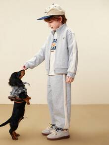 mini bala Infrared Heating Series Boys Thermal Set Antibacterial Long Sleeve & Pants Warm Winter 2025 - Light Gray - View 2