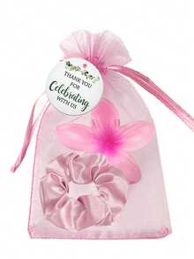 Brodark 4/20件套粉紫色新娘伴娘团婚礼回礼，单身派对礼物，送给家人、朋友、同学，包括发夹、发圈、束口袋和感谢卡 - 彩色 - 查看 5