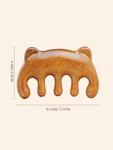 1pc Natural Sandalwood Material Massager, Women Head & Face Massage Tool For Daily Relaxation - Multicolor - View 6