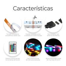 LUCASA Kit Rollo Tira Led Rgb 2835 5m 12v Mando A Distancia Luces LED 5M, Tira LED RGB 2835 Inteligentes, Luz LED Sincronizar con Music, Control Remoto IR de 44 Teclas , para Cuarto, Bar, Fiesta, DecoracióN de Interior - 2835 LED - Ver 2