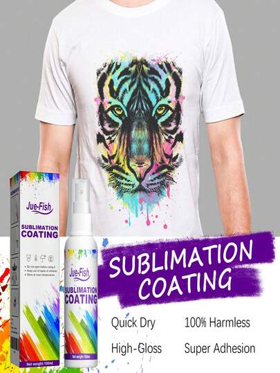 JUE FISH Sublimation Coating Spray, Durable, Stain-Resistant, Multi-Purpose, Good Adhesion For Clothing Heat Transfer Printing