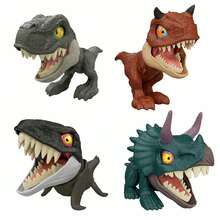 Mattel Jurassic World Mighty Little Biters Juguete de dinosaurio con acción de mordida, cambio de ojos, figura de acción de dinosaurio coleccionable, regalos para niños y niñas de 3, 4, 5, 6, 7 y 8 años, relleno de huevos de Pascua, regalos para Navidad, cumpleaños, Acción de Gracias - Carnotauro - Ver 2
