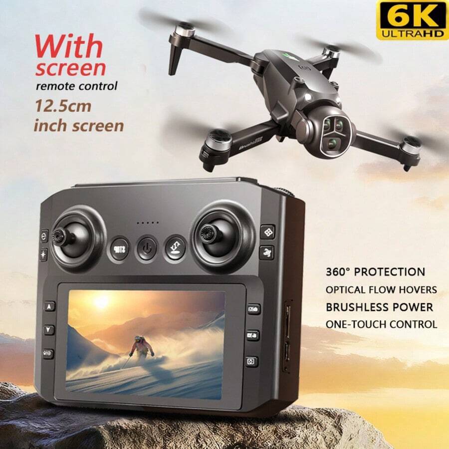 Dron sin escobillas M7 con pantalla LCD de 5 pulgadas, cámara HD 6K ...