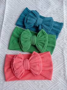 5pcs Baby Hair Accessories, European And American Children's Braided Double-Layer Bow, Wide-Brimmed Hairband, Baby Headscar - Multicolor - View 2