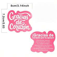 10/20/50 Tarjetas de Agradecimiento en Español - Tarjetas de Papel Rosa de Agradecimiento o Inclusión de Favor de Boda, Empaque de Pequeños Negocios, Etiquetas de Regalo del Día de Acción de Gracias - Multicolor - Ver 4