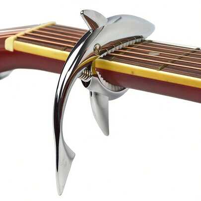 Fashionable And Unique Metal Shark Guitar Capo, Zinc Alloy Capo For Acoustic Guitar, Electric Guitar Capo With Tuning Function And Sound Change.