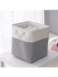 Best-Selling Medium Canvas Storage Basket - With Handle, Suitable For Storing Clothes, Baby Items And Pet Supplies (Great For Shelf)