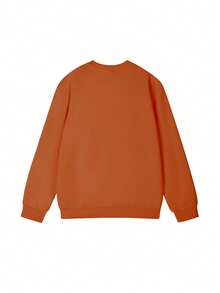 Women's Autumn And Winter Turkey Graphic And Gobble Slogan Long Sleeved Crew Neck Sweatshirt, Casual Loose Versatile Style Orange Top, Fashionable Thanksgiving Clothing For Women, Suitable For Daily And Holiday Wear, Thanksgiving Atmosphere