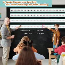 20张大号数字线卡片（-100至100）| 可重复使用的白板数学教具 | 整数加减法视觉学习工具 | 家庭教育和课堂教学辅助工具 - 彩色 - 查看 5