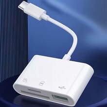三合一 USB-C 读卡器，OTG 3.0 SD/TF/USB 闪存盘适配器，兼容 Type-C 笔记本电脑/手机，兼容 17 Pro Max/17 Pro/17/Air/16/15、S25/S24/S23/S22/S21/S20 等机型。 - 白色 - 查看 2