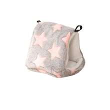 ITANDME 仓鼠冬季保暖窝，蓬松鹦鹉笼床，悬挂式小型动物吊床，毛绒小窝，鹦鹉爱情鸟躲藏屋，刺猬躲藏屋，小型宠物躲藏屋，适合小型动物 - 彩色 - 查看 11