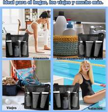 Bolsa de Ducha,Organizador de Artículos de Tocador,Bolsa de Ducha de Malla Portátil,Tejido de Secado Rápido Con Bolsa de Ducha Con Cremallera,Bueno para Gimnasio, Spa, Natación - 1 - Ver 6