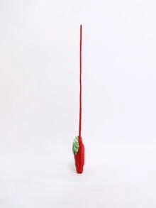 Cute Mini Strawberry Diamond Coin Purse Handmade Crochet Crossbody Bag Shoulder Bag Fruit Bag - Red - View 9