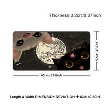 1 pezzo Grande tappetino per mouse da gioco e tastiera - Gatti carini, base in gomma antiscivolo, bordi cuciti - Tappetino da scrivania per PC, ufficio, casa - Regalo perfetto per amanti dei gatti e giocatori, tappetino per gatti, area di lavoro in ufficio - Multicolore - Visualizzare 14