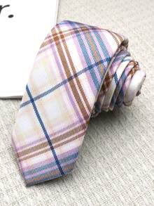 1条格子手工男女通用领带，适合学校、街头、日常、派对、毕业照等场合。 - 彩色 - 查看 8