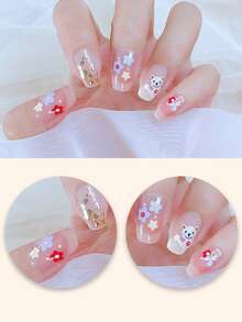 Bộ 1 tờ sticker dán móng tay, sticker trang trí móng tay mùa hè, sticker tự dính, chống thấm nước và bền lâu, sticker gel móng tay thời trang, tự làm móng. - Màu Hồng baby - Xem 6