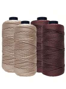 400克/4束尼龙混纺纱线，3股亮面腈纶纱线，适用于钩编、编织等项目，例如包包、帽子、汽车座椅套、杯套、工艺品、珠宝制作，秋冬季适用 - 彩色 - 查看 5