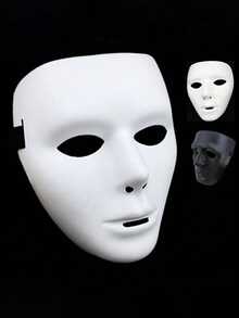 嘻哈V字形骷髅面具舞者白色嘻哈幽灵行走全脸派对化妆服装舞会面具男女通用，圣诞节和新年装饰