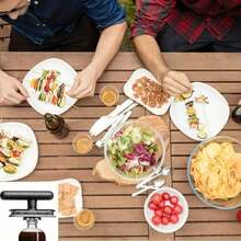 Stainless Steel Can Opener With Plastic Handle One Touch Open Design For Sealed Jars Fruit Cans  Efficient Household Kitchen Gadget No Sharp Edges Easy To Use Time Saving Durable - 1件黑色 - 查看 8
