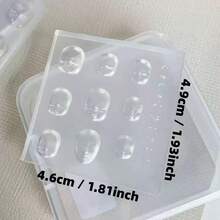 1 件硅胶美甲模具，娃娃头，精灵耳朵 3D 模型，美甲配件 DIY，精致透明指甲模具 - 無色 - 查看 14