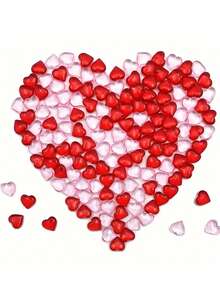 100颗/50颗亚克力心形塑料宝石,情人节桌面装饰,红色/粉色/透明,DIY手工,混色,心形水钻,闪亮宝石,亚克力仿制品,适用于情人节、婚礼、桌面、家居装饰、花瓶填充物 - 彩色 - 查看 7