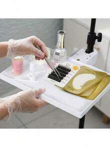 1 Kẹp giữ mi đen trắng chất liệu ABS, tương thích với đèn Moonlight và phụ kiện kẹp mi dạng vòng với thiết kế gập cố định. 1 Khay đựng mi nối - Đế chắc chắn, chịu lực cao, không cần nguồn/pin, tương thích với đèn Moonlight và đèn dạng vòng, thích hợp cho trang điểm chuyên nghiệp, tại nhà, tại tiệm và chụp ảnh - màu đen - Xem 6