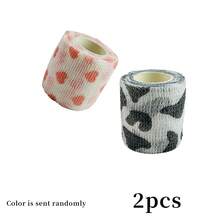 6 pièces/paquet Imprimé Non-Tissé Tissu Couleur Mélangée Chien Jambe Manchette Pour Activités Extérieures , Auto-Adhésif Animaux De Compagnie Pied & Articulation Protecteur , Égratignure De Chat Bandage