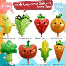 3/4/8Pcs Fruits Vegetables Balloons, Fruit Birthday Party Giant Vegetable Fruits Reusable Helium Balloons, Different Shape Foil Balloons For Party Gathering Birthday Baby Shower.Wedding. Kids Gift - Multicolor - View 5
