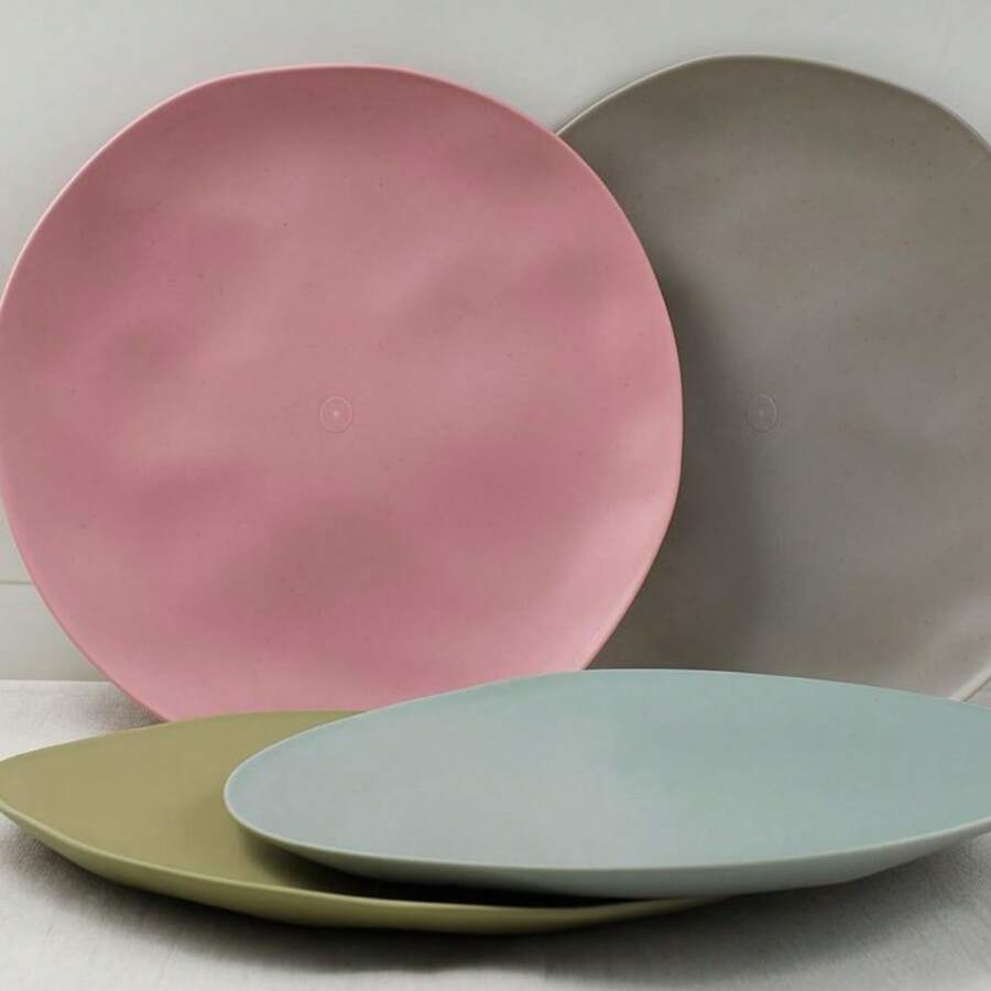 Set Of 4 Bamboo Plates - Aleatória - View 1