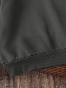 Young Boy Cartoon Pattern Warm Sweatshirt