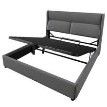 Bed Frames - Abu-abu + Linen + 140cm*200cm(2) - View 6