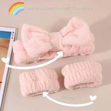 3 Stück Gesichtswaschen Wasser-resistente Stirnband & Armbänder Set (inklusive 1 Haarband und 2 Armbänder), minimalistisches einfarbiges Korallenfleece Waschen & Hautpflege Wasser-resistente Utensilien, geeignet für Gesichtswaschen und Haarstyling Situationen. - Verschiedenfarbig - Übersicht 9