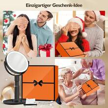 Kosmetikspiegel mit Beleuchtung, Vergrößerungsspiegel mit Licht 20x, Kosmetikspiegel mit Vergrößerung 8 Zoll, doppelseitig, 3 Farben, 64 LED, Schminkspiegel mit Beleuchtung, rund, 360 ° - Schwarz - 30x höhenverstellbar - Übersicht 11
