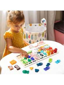 4 In 1 Toys Shape & Number Matching,Fishing Game,Animal Puzzle,Halloween Gifts/Christmas Gifts/New Year Gifts/Birthday Gifts - Multicolor - View 8