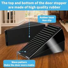 Cuña de tope de puerta resistente más fuerte topes de puerta grandes de resorte topes de puerta altos para parte inferior de puertas tope de puerta de goma para un agarre extra fuerte tope de - Negro 1 pieza - Ver 4