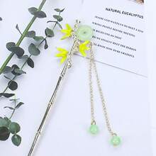 Retro Vintage Asian Chinese Traditional Hanfu Silver Metal Flower Hair Sticks With Pearl Bead Pendants Bamboo Lotus Long Hair Chopsticks Forks Bun Updo Holders Hairpins - 8件套 S4 - 查看 7