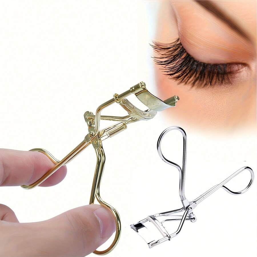 1pc Gold/Silver Silicone Pad Eyelash Curler, 1pc Stainless Steel Eyelash Curler, Long-Lasting Shaping, Non-Damaging, Eyelash Lifting, Big Eyes, Suitable For Women,Cheap,Stocking Stuffers,Makeup,Makeup Tools,Cheap Stuff,Gifts,Gifts For Women,Christmas Gifts - Multicolor - View 1