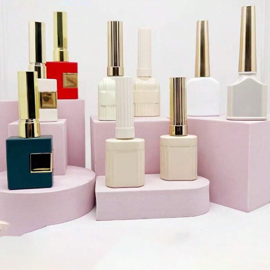 1 Botol Kaca Kosong untuk Kutek Kuku - Dilengkapi Kuas, Dapat Diisi Ulang, Cocok untuk Alas Bedak, Concealer, dan Wadah Kosmetik Lainnya, Praktis untuk Dibawa, Cocok untuk Salon Kuku dan Proyek Seni Kuku DIY, Mudah Digunakan dan Menyimpan Kutek dan Gel Kuku - MultiWarna - View 1
