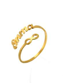 Anillo árabe personalizado, anillo árabe, anillo personalizado, anillo con nombre personalizado, regalo para ella, anillo árabe personalizado, exquisito anillo árabe - Anillo infinito de oro - Ver 6