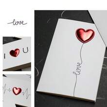 2026 Valentine's Day Greeting Card DIY Leather Heart 3D Greeting Card, I Love You Heartbeat, Teacher's Day Blessing Card, Valentine's Day Card, Proposal, Dating, Wedding, Teacher's Day, Very Suitable For Classmates, Colleagues, Lovers, Crushes, Medical Staff, Couple's Supplies, Valentine's Day, Holiday Gifts, Party Supplies (Including Envelope) - Multicolor - View 7