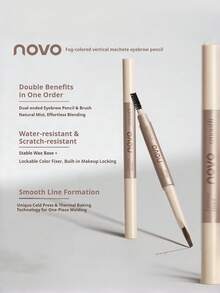 NOVO Waterproof & Sweat-Proof Eyebrow Pencil, Natural & Long-Lasting, Smooth Application To Define Brows, Suitable For Daily, Party, Holiday Makeup In Autumn/Winter - 04# Gray Brown - View 8