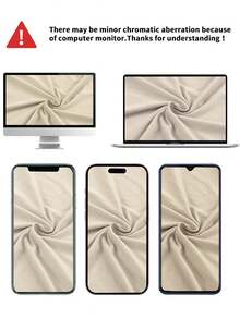 1件牛奶丝纯色床裙，弹性可拆卸，聚酯纤维弹力床裙，保护床垫，适用于卧室和家庭 - 米色 - 查看 7