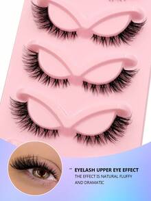 Asiteo 5 Pairs Eye Tail Elongation Cat Eye Eyelashes - Natural Look False Lashes With Soft Clear Band - Reusable And Easy To Apply Lashes For Dramatic Eye Effect - 眼尾拉長款 - 查看 4