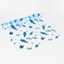 1 rouleau Chemin de table en bonbon de carotte coloré, chemin de table de fête brillant avec impression de lettres colorées, convient pour l'anniversaire, la fête à thème, Pâques, la remise des diplômes, la rentrée scolaire. Décoration de table élégante et mignonne en iridescent, emballage cadeau en tulle