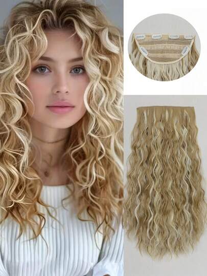 夹式接发 卷发接发 发帘 柔软自然外观 女士黑棕色