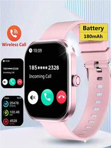 Reloj inteligente con pantalla HD, equipado con pantalla curva de color LED de alta definición, compatible con varios idiomas, pantalla táctil completa, reproductor de música, función de llamada, notificación de mensajes - Multicolor - Ver 15