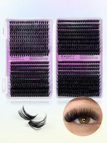MAGEFY 800 sợi mi giả tự làm, mi giả dạng chùm 40D/60D/80D/100D, chiều dài 9-15mm, kiểu mắt mèo xòe, chất liệu giả lông chồn mềm mại và bông xốp, giúp mi dài và mỏng, nhiều sợi đơn lẻ, lý tưởng cho trang điểm, du lịch và tiệc tùng. - D - Xem 5