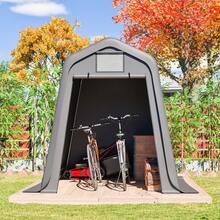 Grey Garden Shed 245 X 183 X 217 Cm – Versatile Use: Garden Shed, Bicycle Shed, Or Carport. Waterproof PE Material With Roller Blinds. UV And Wind Resistant. Easy Assembly. - Grey - View 3