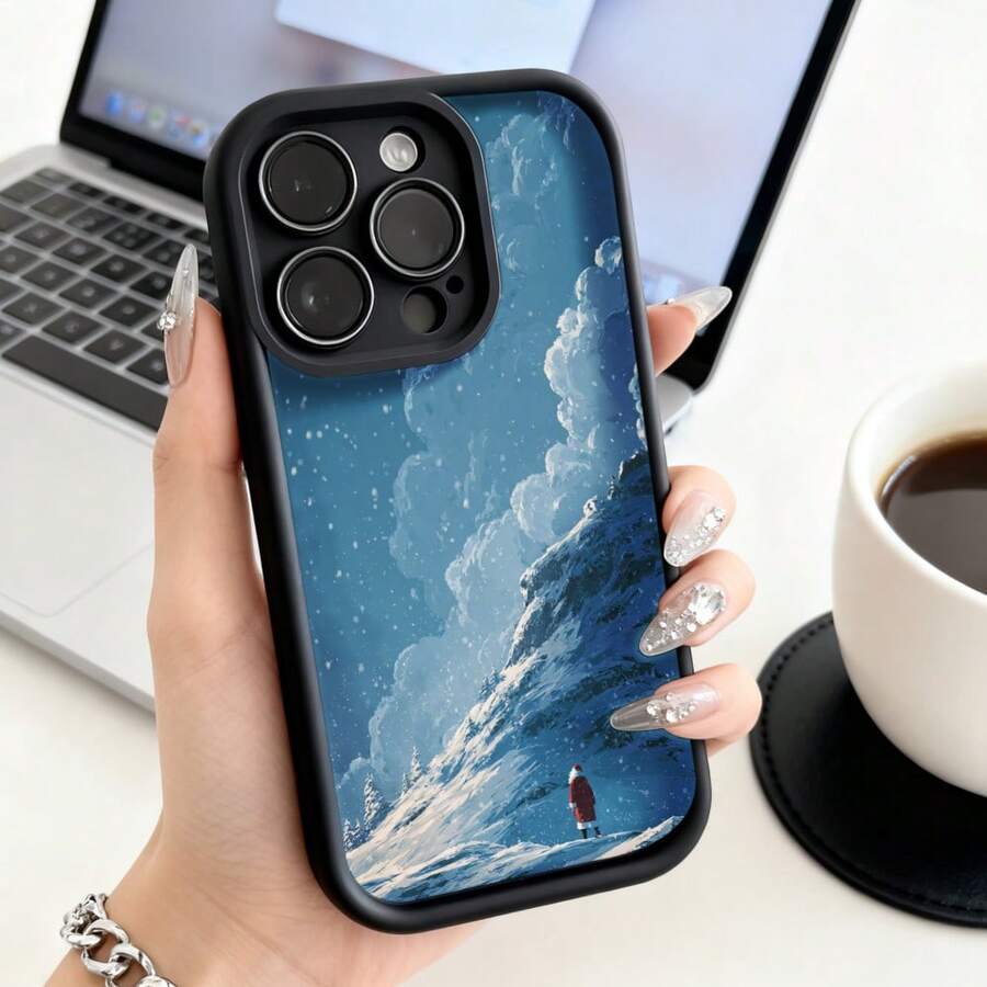 Funda de Teléfono con Impresión de Paisaje de Olas Oceánicas para  15 Pro Max  14 Pro  13  Galaxy S23 S22 S21 Protector de Teléfono Funda de Pareja Regalo para Él Ella Regalo de San Valentín Cumpleaños - Blanco - Ver 1